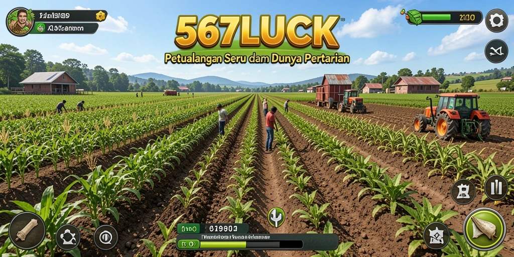 Screenshot menunjukkan aksi seru dalam mengelola ladang di 567LUCK.