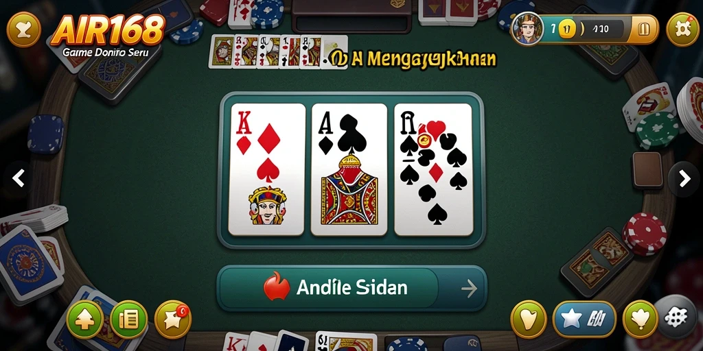 Tampilan gameplay seru dari AIR168 saat bermain Domino.