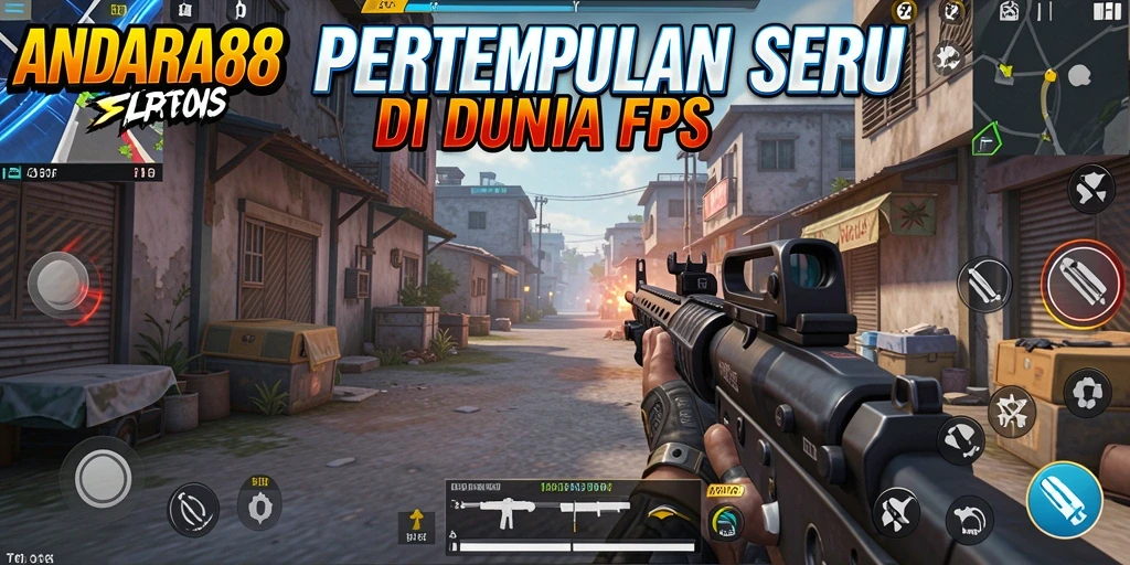 Tampilan seru dari gameplay ANDARA88 dengan pertarungan FPS yang mendebarkan.