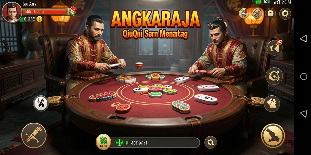 Tampilan gameplay seru dari ANGKARAJA saat bermain QiuQiu.
