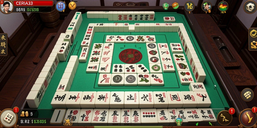 Tampilan menarik dari gameplay Mahjong di CERIA33.