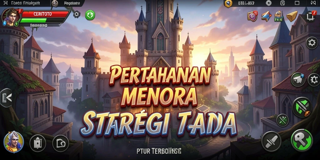 Tampilan gameplay CERITOTO menampilkan pertarungan menara yang menarik dan taktis.