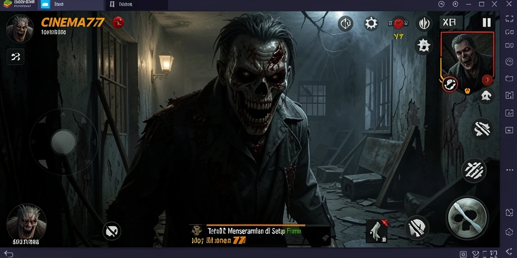 Tangkapan layar gameplay <strong>CINEMA77</strong> yang menegangkan dan menakutkan.