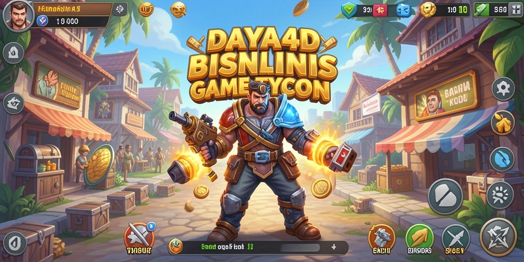 Tampilan gameplay <strong>DAYA4D</strong> yang menggambarkan pengelolaan bisnis yang seru.