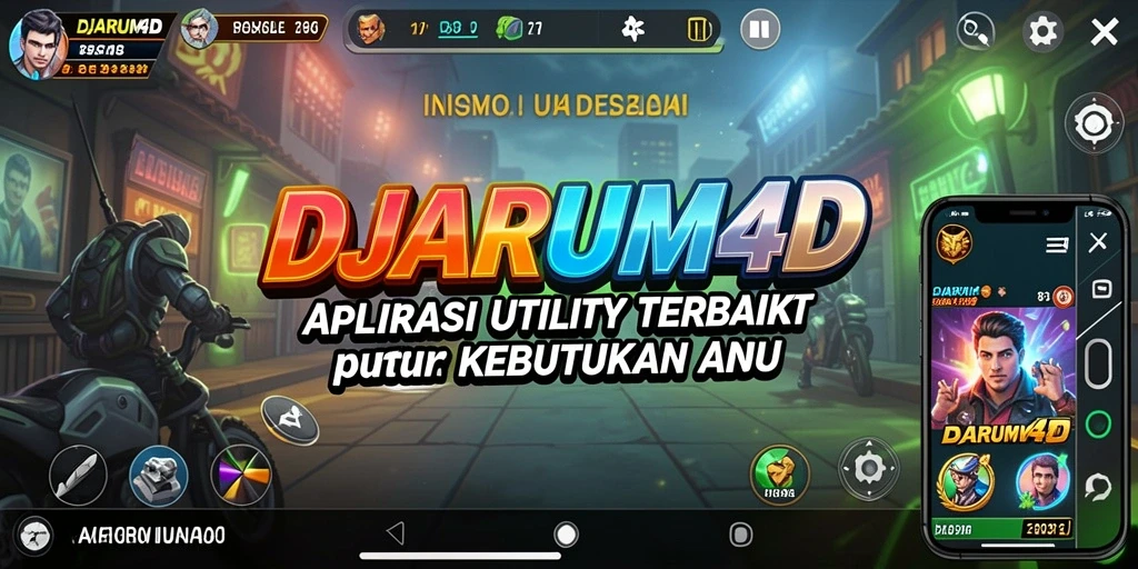 Tampilan utama aplikasi DJARUM4D yang menampilkan fitur-fitur utama Utility.