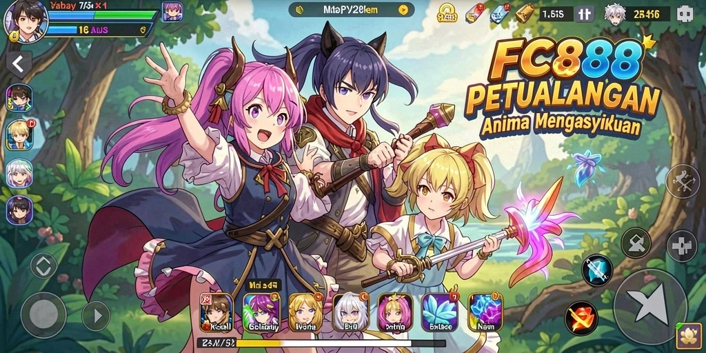 Tampilan gameplay yang memukau dari FC888 dalam dunia Anime.