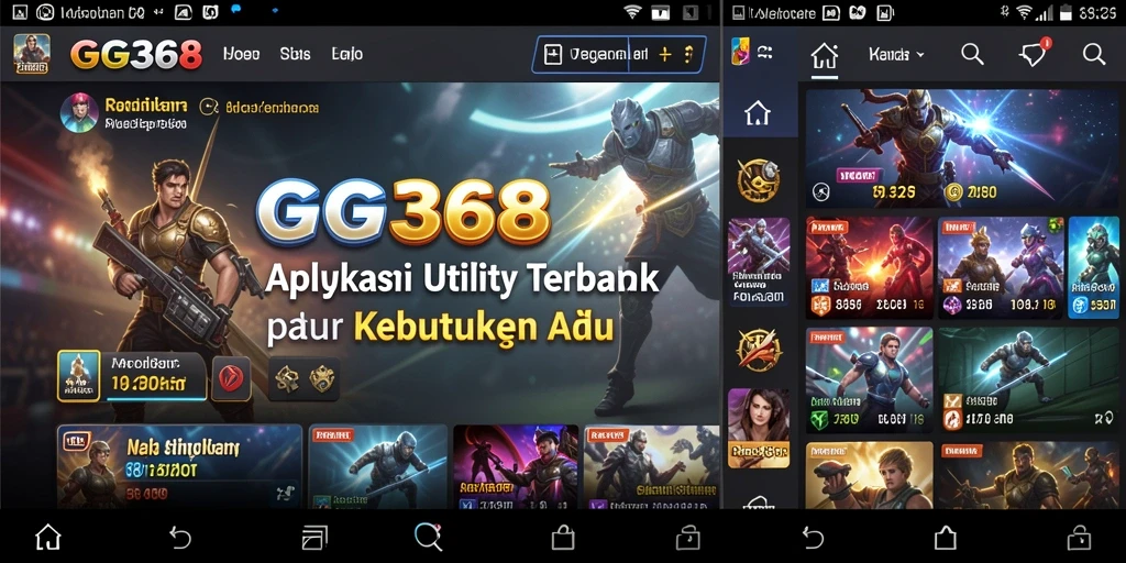 Tampilan utama GG368 dengan fitur Utility yang lengkap dan interaktif.
