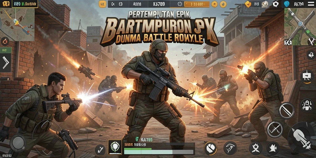 Tampilan gameplay KA789 dengan pertempuran intens dan strategis.