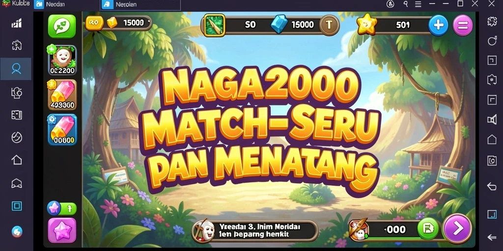 Tampilan gameplay seru dari NAGA2000 dengan aksi Match-3 yang menarik.