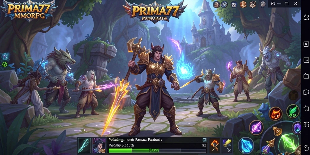 Screenshot gameplay PRIMA77 menampilkan aksi seru dalam pertempuran multiplayer.