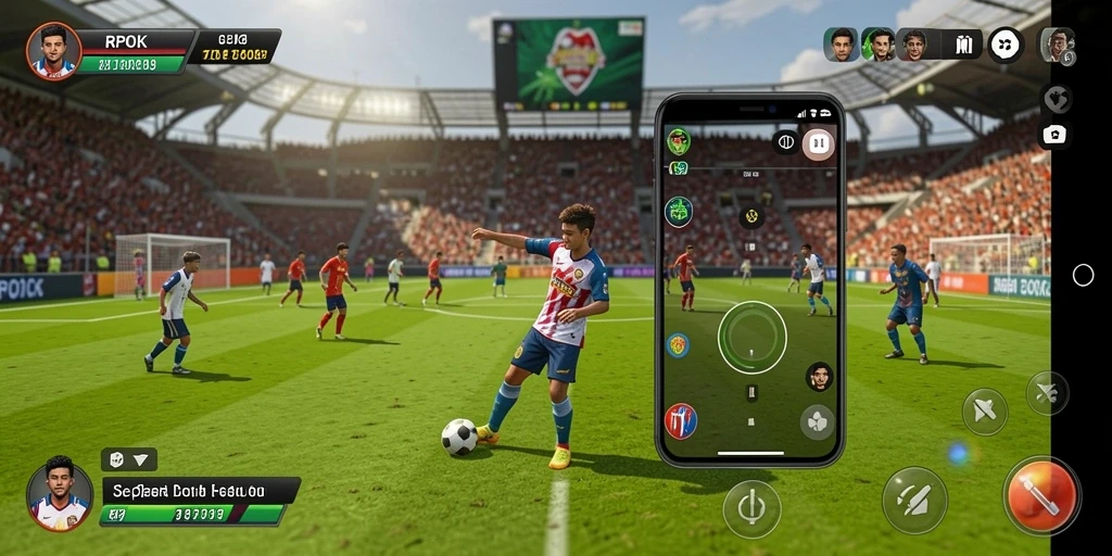 Screenshot RPOK menampilkan aksi pemain memukau saat mencetak gol.