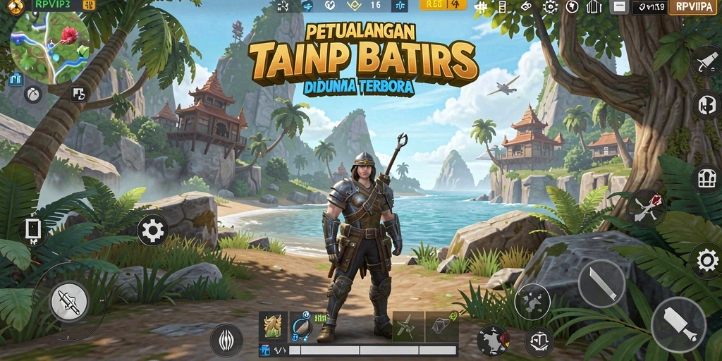Tampilan gameplay RPVIP3 menunjukkan dunia terbuka yang luas dan interaktif.