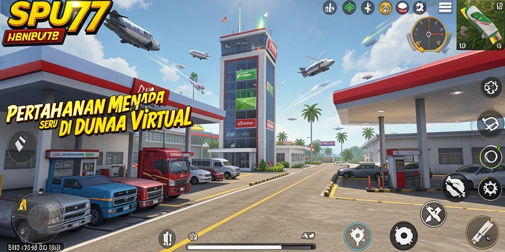 Tampilan gameplay SPBU77 yang menarik dan penuh aksi Tower Defense.