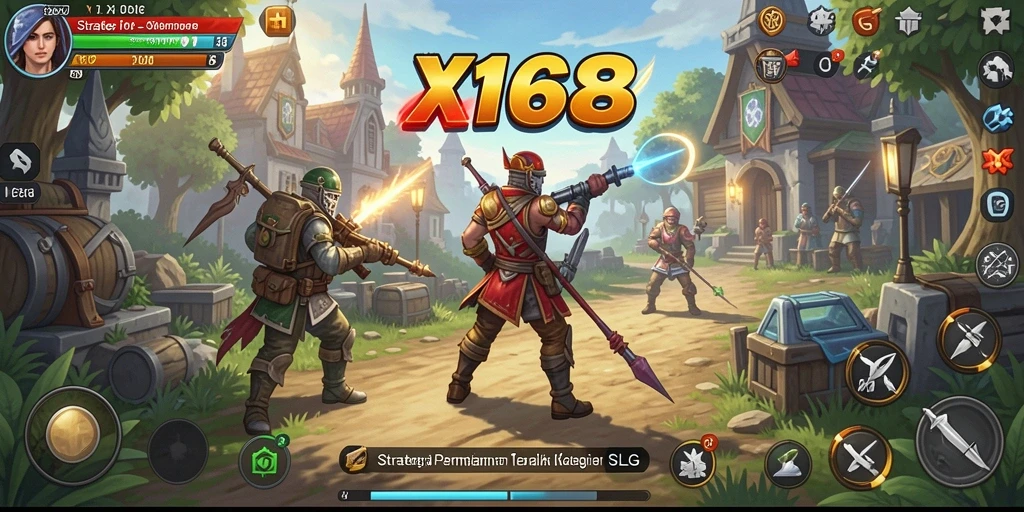 Tampilan seru gameplay X168 dalam pertempuran strategi.